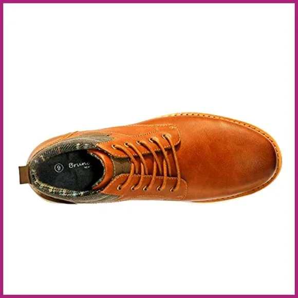 Water-Resistant PU Leather Chukka Boots with Lace-Up Closure